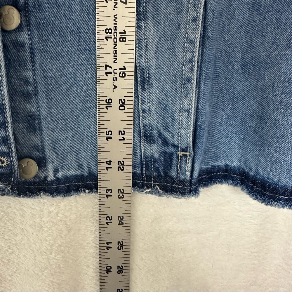 Disney Mickey Mouse Graphic Raw Hem Jean Jacket size L - Picture 8 of 12